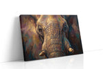 Vibrant Majesty Elephant Gaze animals canvas print, gallery-wrapped, ready to hang