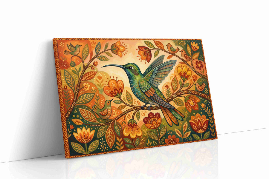 Ethereal Harmony in Bloom birds canvas print gallery-wrapped landscape canvas studio shot