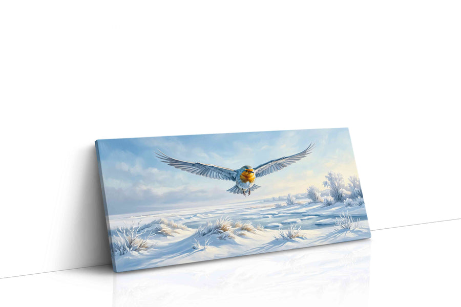 Flight of Winter's Spirit birds canvas print, gallery-wrapped, ready to hang