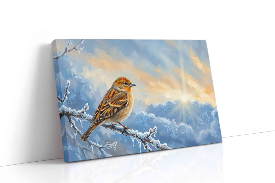 Frosty Dawn Whisper birds canvas print gallery-wrapped landscape canvas studio shot