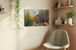 Majestic Vigil at Dusk birds canvas print, displayed in a living room