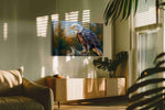 Majestic Vigil at Dusk birds canvas print in a contemporary interior mockup