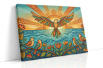 Rise of the Sunbird Symphony birds canvas print, gallery-wrapped, ready to hang
