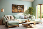Ethereal Gallop in Autumn Winds horses canvas print, hanging on wall