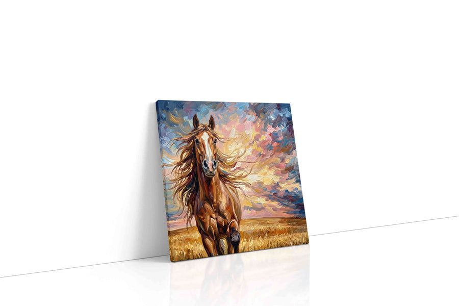 Gallop of the Painted Sky horses canvas print gallery-wrapped square canvas studio shot