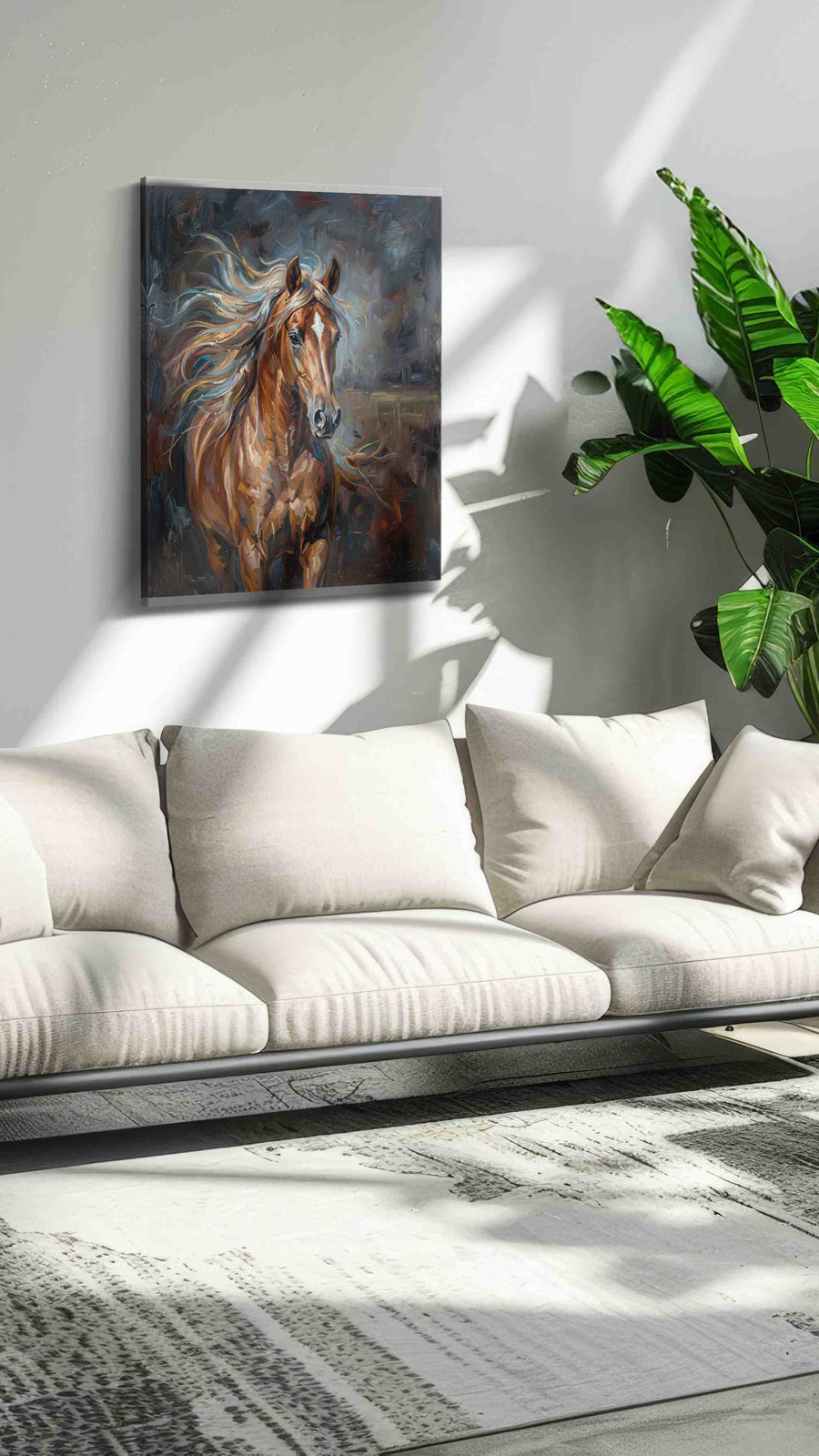 Storm's Ethereal Gallop horses canvas print, on wall, lifestyle preview