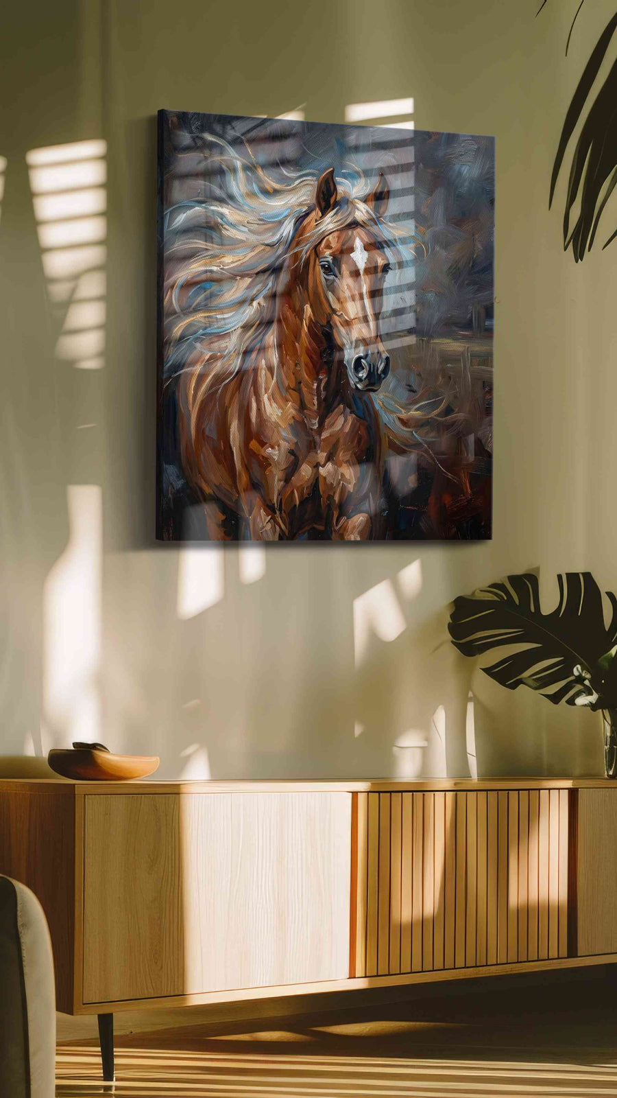 Storm's Ethereal Gallop horses canvas print in a hung canvas mockup
