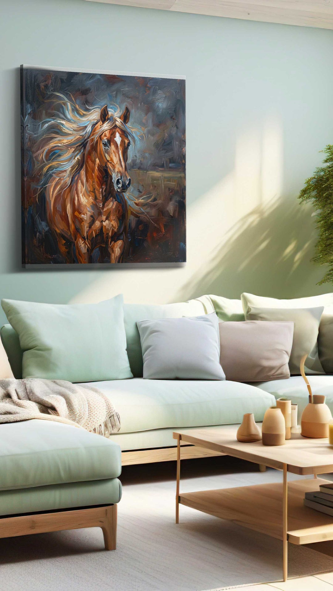 Storm's Ethereal Gallop - Horse Wall Art, Equine Canvas Print, Western Decor
