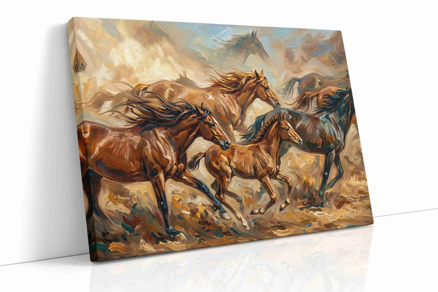 Whirlwind Gallop Symphony horses canvas print, gallery-wrapped, ready to hang