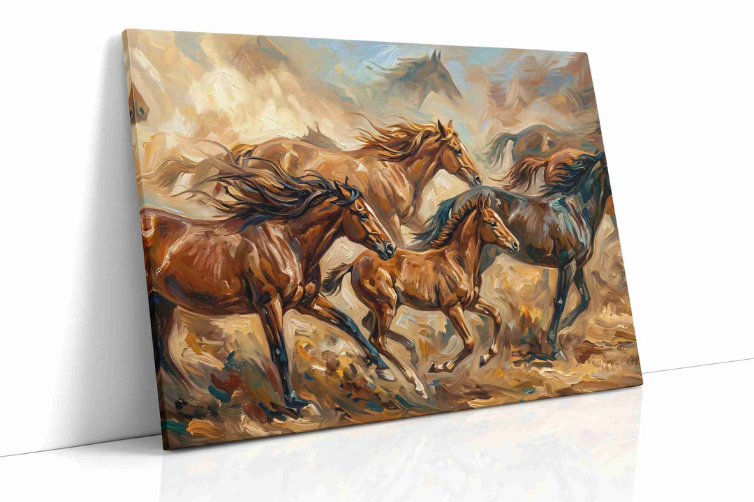 Whirlwind Gallop Symphony - Horse Wall Art, Equine Canvas Print, Western Decor