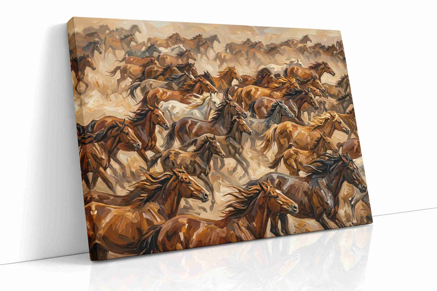 Wild Gallop Symphony horses canvas print, gallery-wrapped, ready to hang