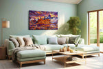 Eternal Dusk Over Alpine Dreams mountain canvas print shown in a wall scene
