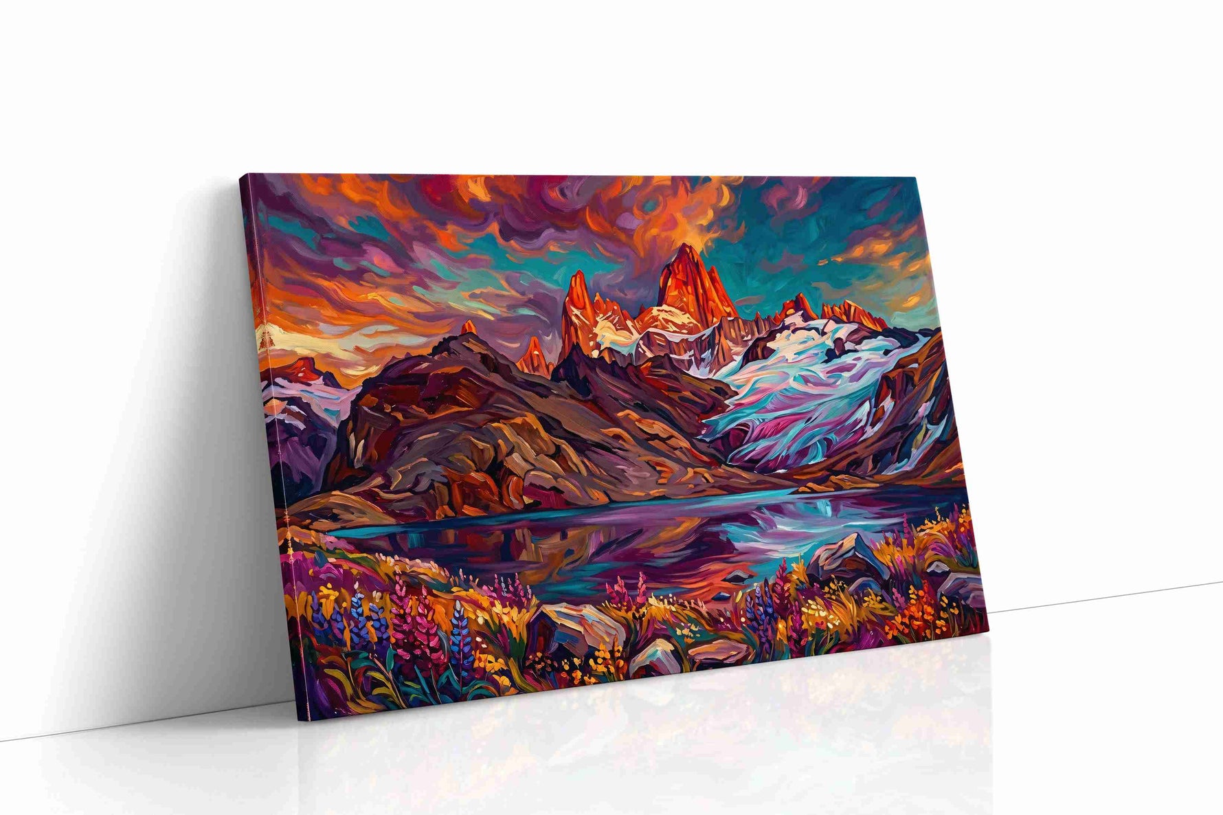 Ethereal Peaks of Dawn mountain canvas print gallery-wrapped landscape canvas studio shot