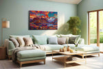 Ethereal Peaks of Dawn mountain canvas print, hanging on wall