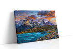 Luminescent Peaks of Tranquility mountain canvas print, gallery-wrapped, ready to hang