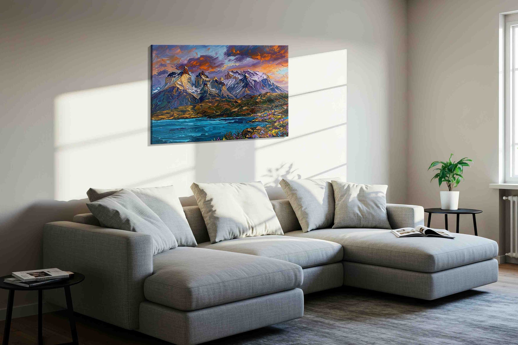 Luminescent Peaks of Tranquility mountain canvas print, gallery-wrapped, ready to hang — view 3