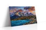 Luminescent Peaks of Tranquility mountain canvas print gallery-wrapped landscape canvas studio shot