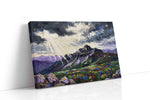 Luminous Peaks of Serenity mountain canvas print gallery-wrapped landscape canvas studio shot