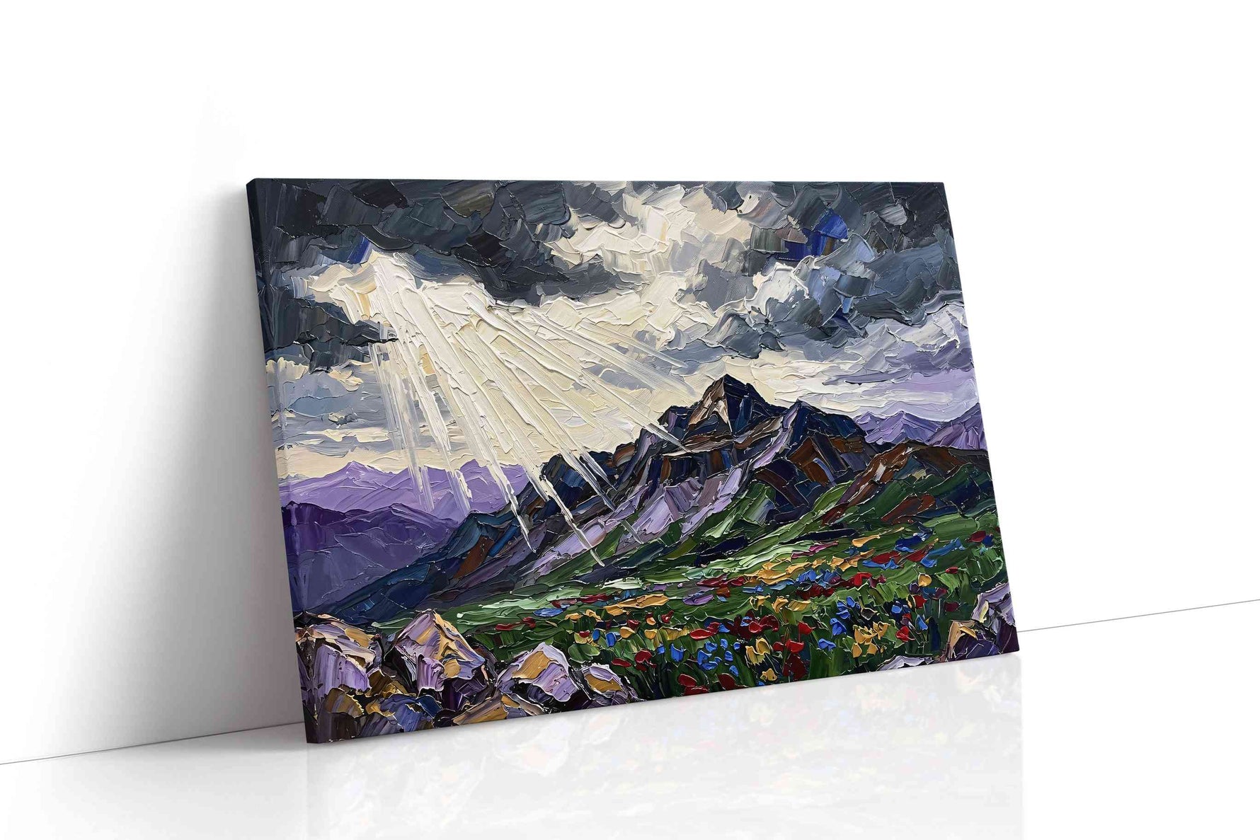 Luminous Peaks of Serenity mountain canvas print, gallery-wrapped, ready to hang