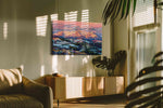 Whisper of Alpine Dawn mountain canvas print, on wall, lifestyle preview