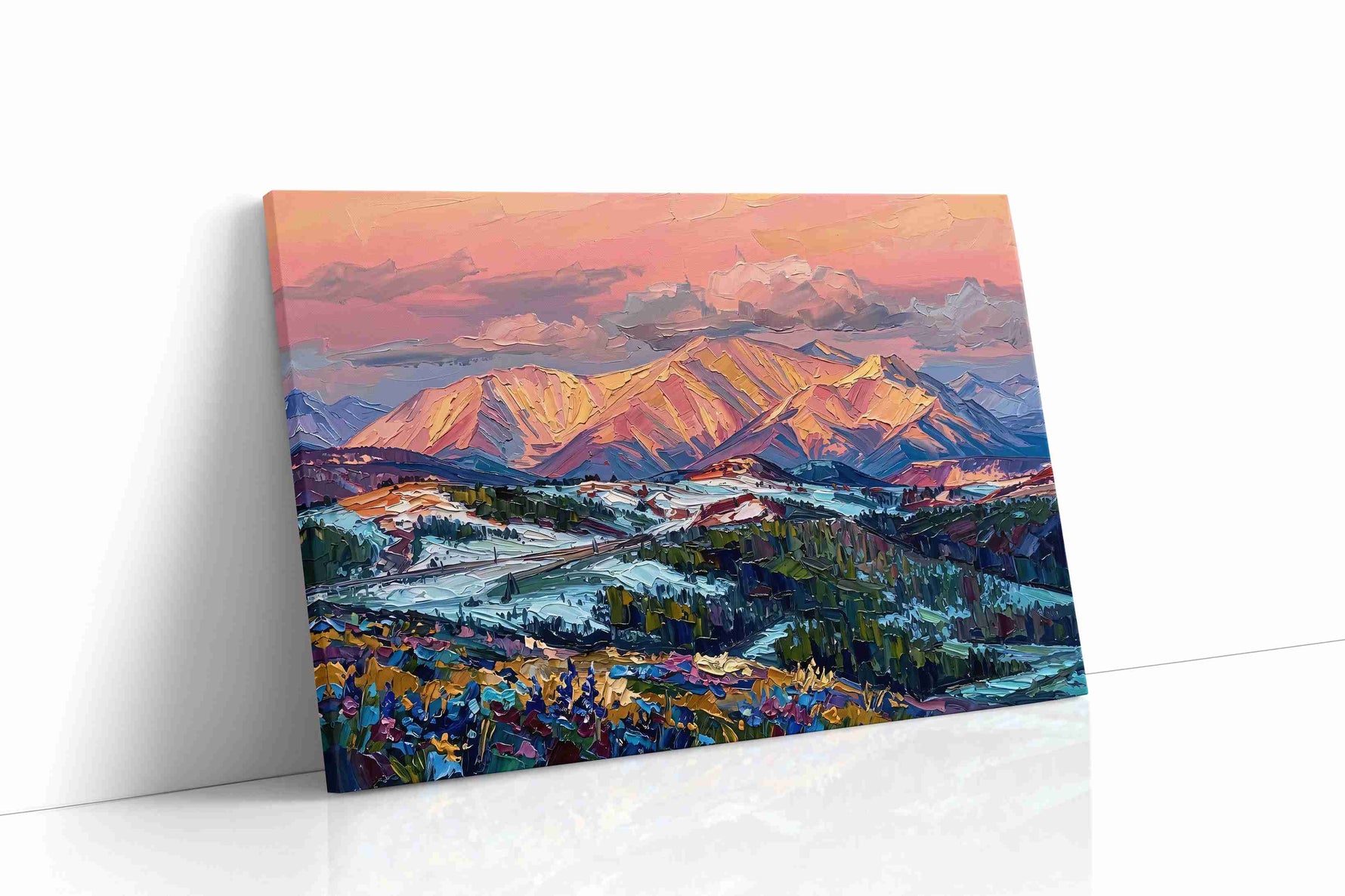 Whisper of Alpine Dawn mountain canvas print gallery-wrapped landscape canvas studio shot