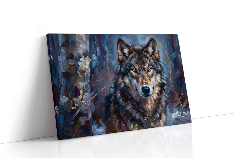 Ethereal Guardian of Winter wolf canvas print, gallery-wrapped, ready to hang