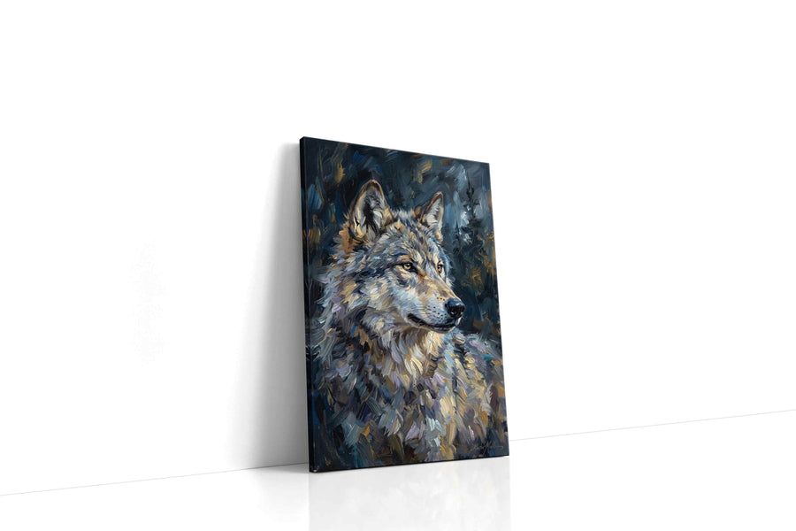 Lunar Majesty The Silent Sentinel wolf canvas print, gallery-wrapped, ready to hang