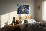 Lupine Reverie in Moonlit Brushstrokes wolf canvas print, gallery-wrapped, ready to hang — view 2