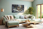 Solitude of the Winter Guardian wolf canvas print, hanging on wall