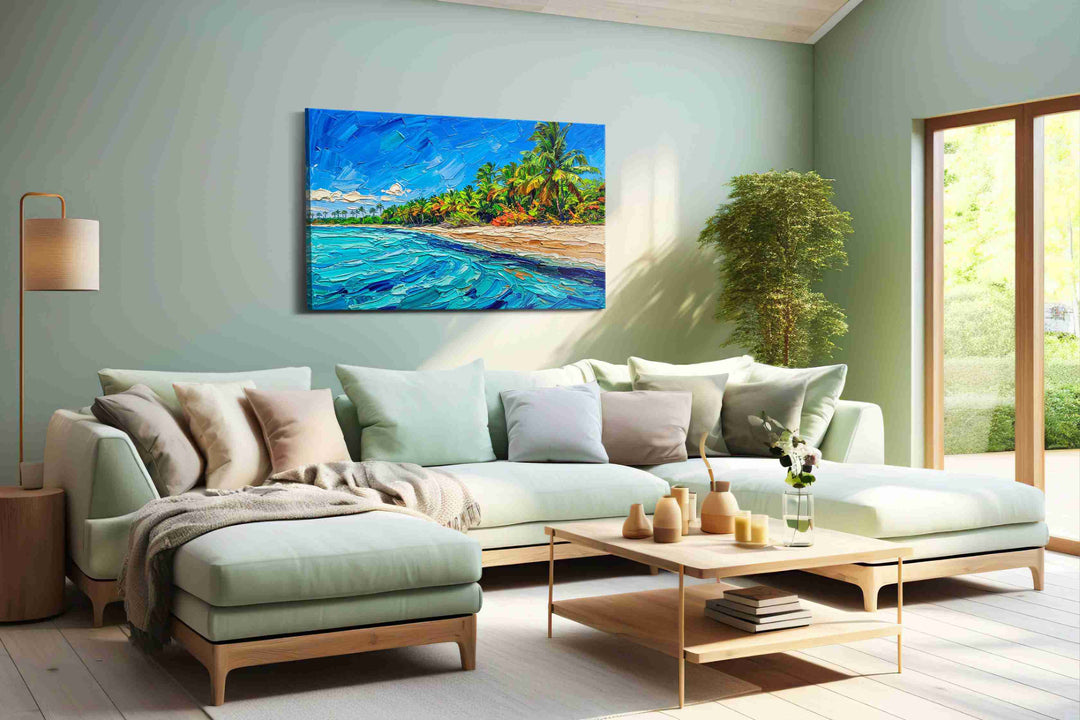 Azure Palms Reverie - Beach Wall Art, Coastal Canvas Print, Tropical Decor