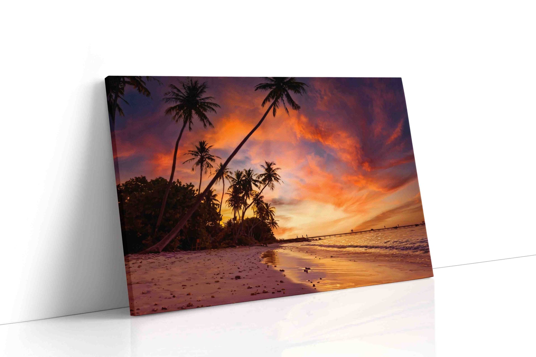 Ember Palms at Dusk II beach canvas print gallery-wrapped landscape canvas studio shot