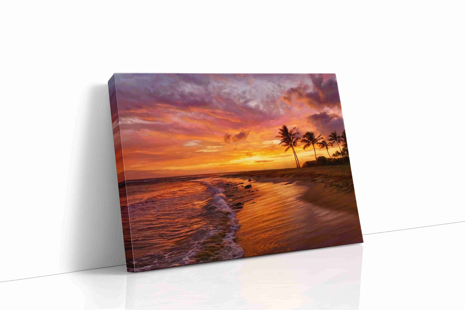 Ember Tide Reverie beach canvas print, gallery-wrapped, ready to hang