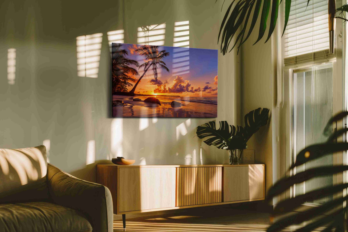 Ember Tide Reverie II beach canvas print, on wall, lifestyle preview