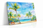 Lagoon of Painted Palms - Beach Wall Art, Coastal Canvas Print, Tropical Decor