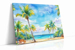 Lagoon of Painted Palms beach canvas print, gallery-wrapped, ready to hang