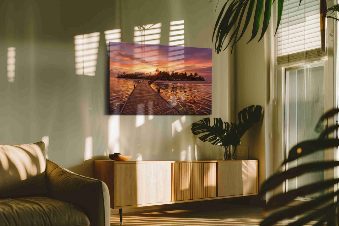 Sunlit Passage to Paradise - Beach Wall Art, Coastal Canvas Print, Tropical Decor