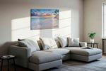 Sunset Whispers at Palm Cove beach canvas print, displayed in a living room
