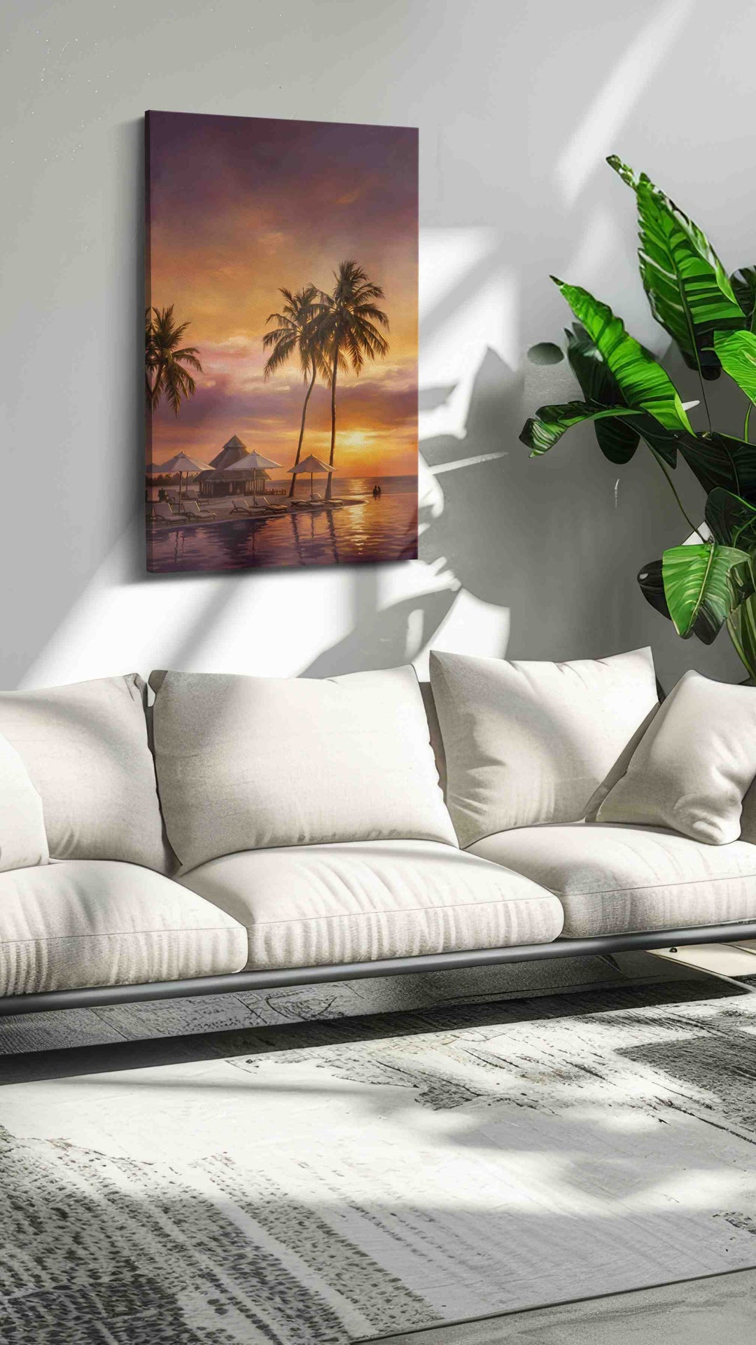Violet Ember Paradise - Beach Wall Art, Coastal Canvas Print, Tropical Decor
