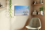 Whisper of the Tidal Palms beach canvas print, displayed in a living room