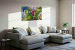 Roseglass Reverie floral canvas print in a living room scene