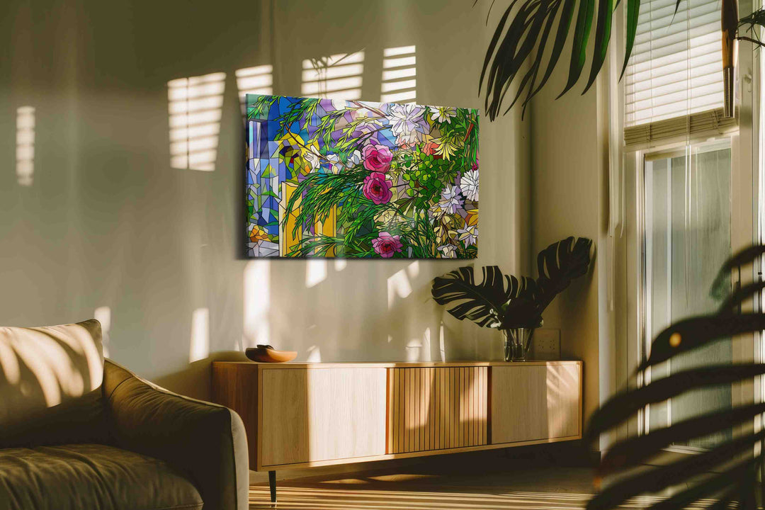 Roseglass Reverie - Floral Canvas Print, Botanical Wall Art, Flower Canvas Art
