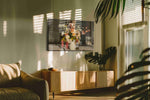 Sunlit Whispers of Petals floral canvas print, on wall, lifestyle preview