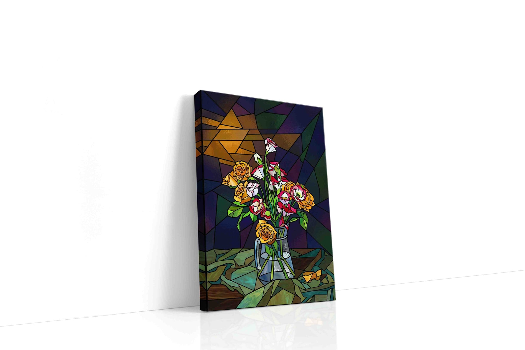 Twilight Glass Bouquet floral canvas print gallery-wrapped portrait canvas studio shot
