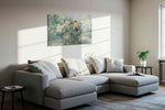 Whispering Woodland Bouquet floral canvas print, displayed in a living room