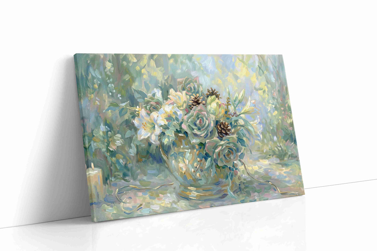 Whispering Woodland Bouquet floral canvas print gallery-wrapped landscape canvas studio shot