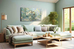 Whispering Woodland Bouquet floral canvas print shown in a wall scene