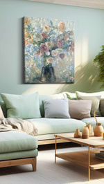 Whisperlight Garden Bouquet - Floral Canvas Print, Botanical Wall Art, Flower Canvas Art