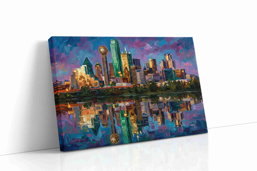 Amethyst Skyline Reverie landmarks canvas print gallery-wrapped landscape canvas studio shot