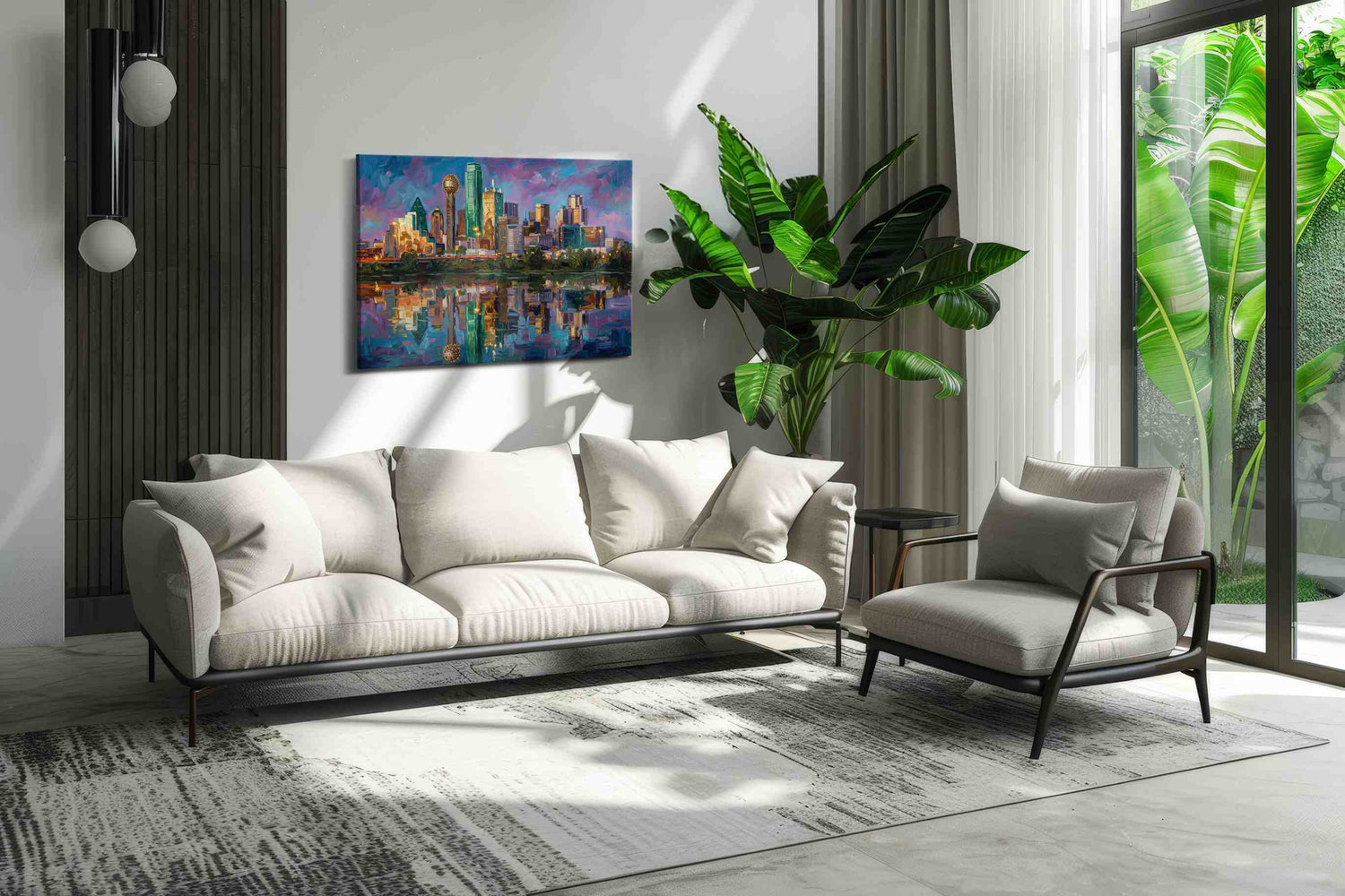 Amethyst Skyline Reverie - Landmark Wall Art, Travel Canvas Print, Famous Places Art