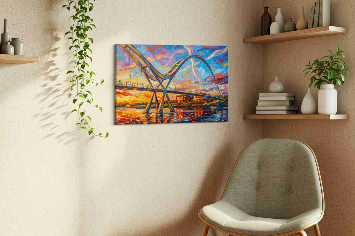 Aurora Over the Archway landmarks canvas print styled in a living room